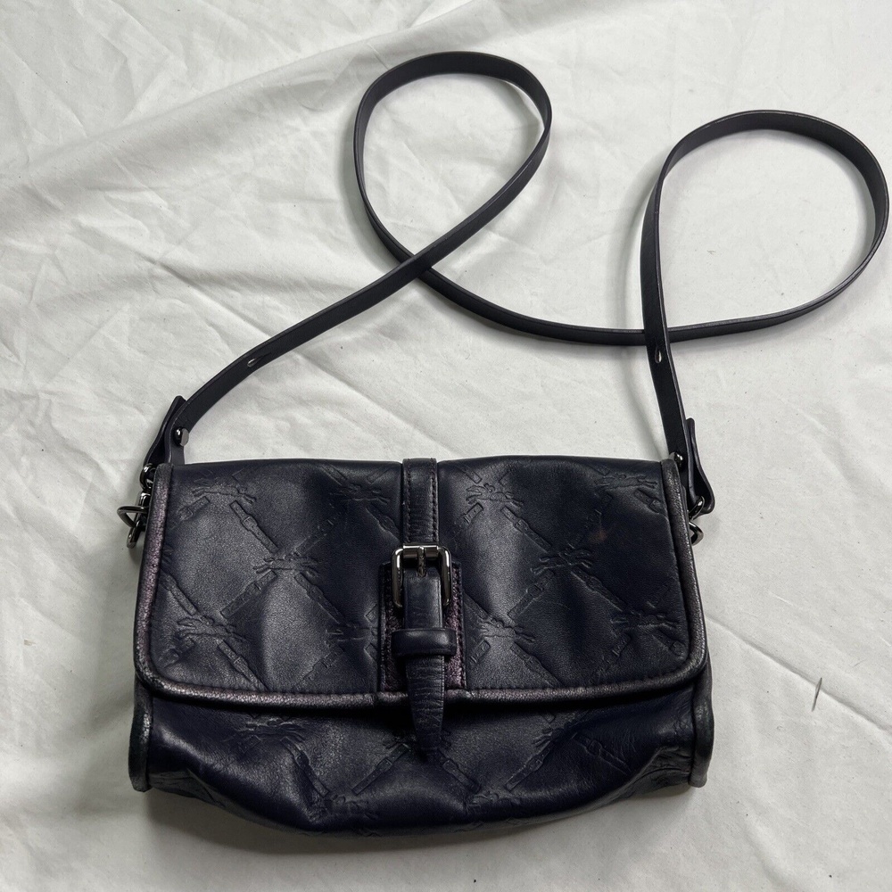 Longchamp Small CUIR Navy/purple Leather Crossbody Bag PARIS A060722